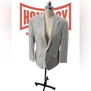 Bar III Light Gray Plaid Blazer